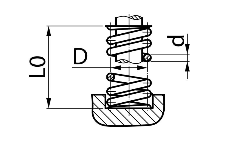 Standard compression springs according to DIN 2098/1, material 1.1200 
